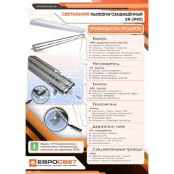 Светильник Євросвітло Т8 LED-SH-2*10 IP65 Slim Фото 5