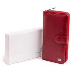 Кошелек ST Leather Из кожи женский Бордовый Фото 8