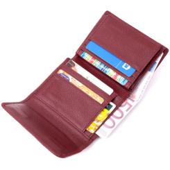 Кошелек ST Leather Кожаный с монетницей Бордовый Фото 5