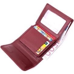 Кошелек ST Leather Кожаный с монетницей Бордовый Фото 6