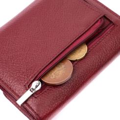 Кошелек ST Leather Кожаный с монетницей Бордовый Фото 7