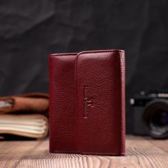 Кошелек ST Leather Кожаный с монетницей Бордовый Фото 8