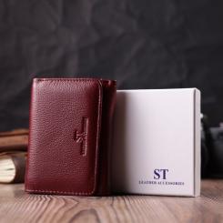 Кошелек ST Leather Кожаный Бордовый Фото 9