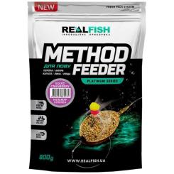 Прикормка Real Fish Method Feeder Кальмар-Журавлина 0.8kg Фото