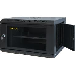 Шкаф настенный GEAR 6U 19" 600x450x350 мм, + полка 19", black Фото 1