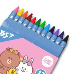 Карандаши цветные Yes Line Friends воскові 12 шт Фото 2