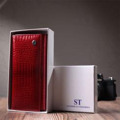Кошелек ST Leather Из натуральной кожи Красный Фото 10