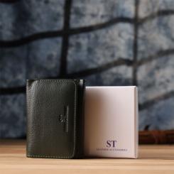 Кошелек ST Leather З натуральної шкіри Зелений Фото 10
