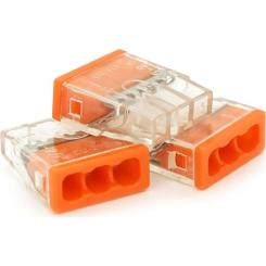 Соединитель кабеля Voltronic 3-pin самозажимна аналог WAGO К773-203, 50штпак Фото