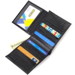 Портмоне Canpellini Из натуральной кожи Черное Фото 6