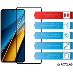 Стекло защитное ACCLAB Full Glue Xiaomi Poco X6 Black Фото 2