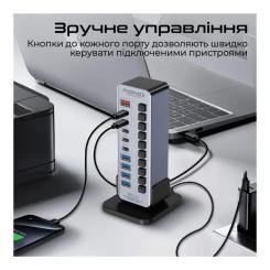 Концентратор Promate USB-C 14-in-1 Promate gegatower-60w Фото 3