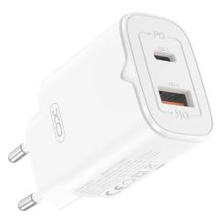 Зарядное устройство XO L130 USB-C PD30W + USB-A QC3.0 White Фото