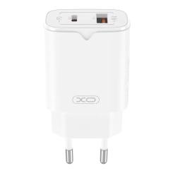 Зарядное устройство XO L130 USB-C PD30W + USB-A QC3.0 White Фото 1