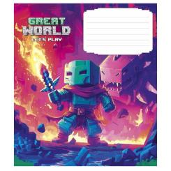 Тетрадь Школярик Great world 12 аркушів клітинка Фото 3