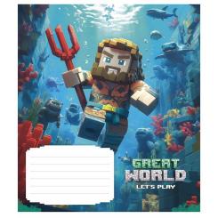 Тетрадь Школярик Great world 12 аркушів клітинка Фото 4