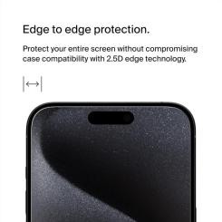 Стекло защитное Belkin iPhone 15 Pro Max TemperedGlass Фото 4
