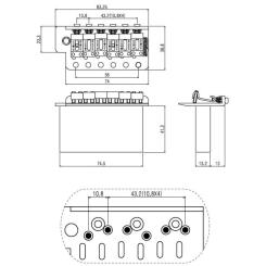 Бридж для гитары Paxphil WVCSB Chrome Фото 1