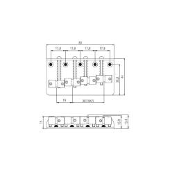 Бридж для гитары Paxphil BB019 Chrome Фото 1