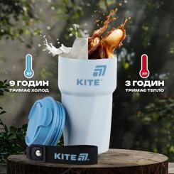Термокружка Kite 450 мл сіро-блакитна Фото 6