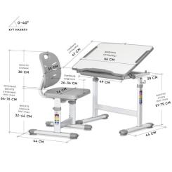Парта со стулом Evo-kids Ergo Grey Фото 2