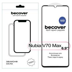 Стекло защитное BeCover Nubia V70 Max 10D Black Фото