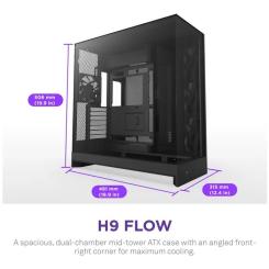 Корпус для ПК NZXT H9 Flow Dual-Chamber All Black Фото 1