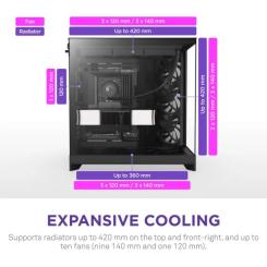 Корпус для ПК NZXT H9 Flow Dual-Chamber All Black Фото 3