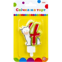 Свеча Maxi Llama "4" висотою 7,62 см Фото