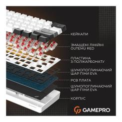 Клавиатура GamePro Genesis Infinity MK130BW Outemu Swithes USB White Фото 5