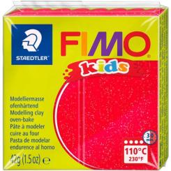 Пластика Fimo kids, Червона з блискітками, 42г Фото