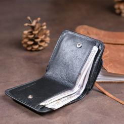 Кошелек ST Leather На кнопці Чорний Фото 7