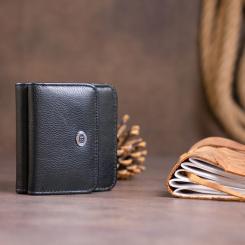 Кошелек ST Leather На кнопці Чорний Фото 8