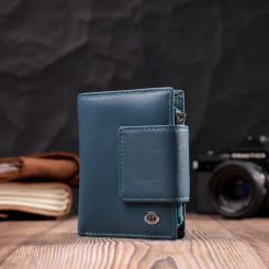 Кошелек ST Leather Из натуральной кожи Бирюзовый Фото 8