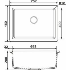 Мойка кухонная GRANADO Under top XL ivory Фото 5