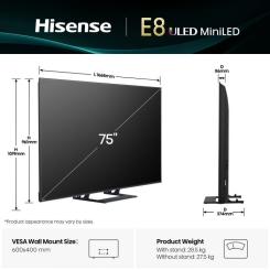 Телевизор Hisense 75E8Q Фото 1