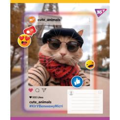 Тетрадь Yes Cute animals А5 18 аркушів лінія Фото 1