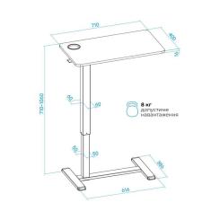 Приставной стол OfficePro з регулюванням ODM270B Фото 8