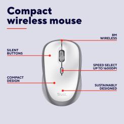 Мышка Trust Yvi+ Silent Wireless White Фото 6
