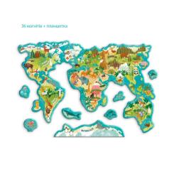 Обучающий набор DoDo Магнітна мапа світу тварини Фото 3