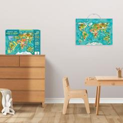 Обучающий набор DoDo Магнітна мапа світу тварини Фото 7