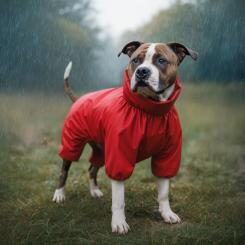 Дождевик для животных WAUDOG Clothes водонепроницаемый M45 красный Фото 3