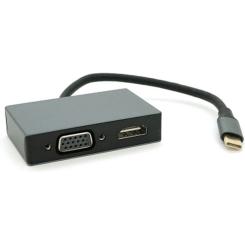 Концентратор Voltronic USB-C 2-in-1 HDMI + VGA 0.23m silver Фото 2