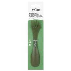 Ложка-вилка туристическая Tribe Spork пластикова olive Фото 2