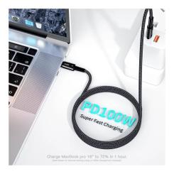 Дата кабель Essager USB-C to USB-C 3.0m 100W black Фото 2