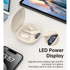 Наушники Choetech Open-ear з LED дисплеєм Beige Фото 5