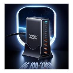 Зарядное устройство Essager 4xUSB-C + 4xUSB 320W GaN Фото 6