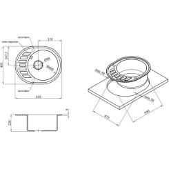 Мойка кухонная Kroner KompositCOL-6250 Фото 5