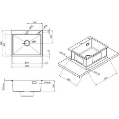Мойка кухонная Kroner Geburstet-6050HM Фото 9