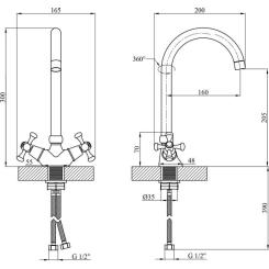 Смеситель Kroner Rhein-C034 Фото 6